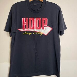 VTG HOOP Basketball Screen Stars T-shirt Size Large Black Single Stitched Sports
